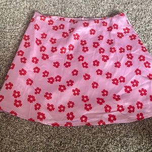 Princes polly satin flower mini skirt